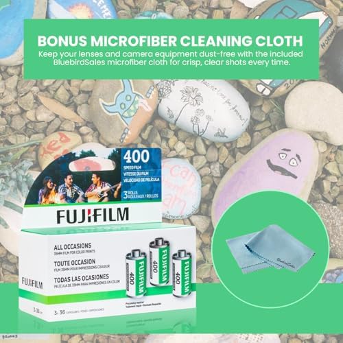 FUJIFILM 400 Color Negative Film (35mm Roll Film, 36 Exposures, 3-Rolls) + BluebirdSales Microfiber Cleaning Cloth - Image 5