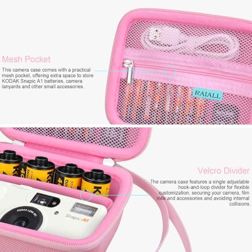RAIALL Case for KODAK Snapic A1 35mm Film Camera and Print Film, Pink - Image 4