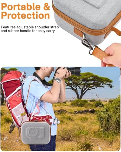 RAIACE Hard Case Compatible with Sony Alpha 7 II III IV/7R V Camera, for Nikon, for Canon, for Pentax and More. Mesh Pocket for Charger, Cables, Cards and Accessories. (case only) (Gray) - Image 5