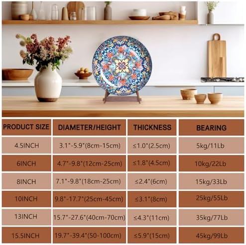 13 Inch Large Plate Stand, Wooden, 1 Pack - Image 5