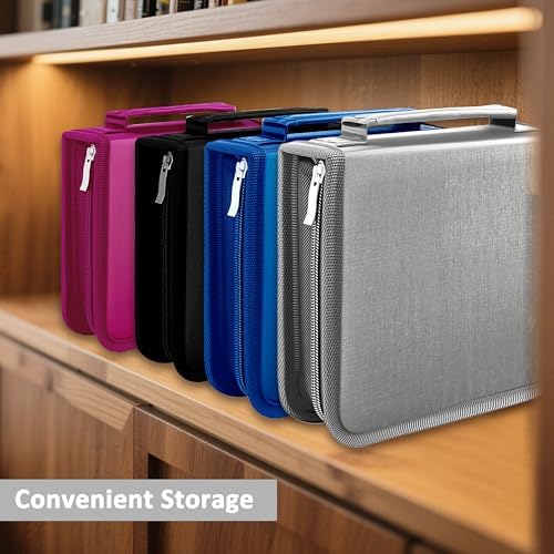 DVD Case CD Storage,40 Capacity CD Cases Holder DVD Storage Case Holders CD DVD Disc Case Storage Wallet Binder for Car Home Office Travel (40 Blue) - Image 6