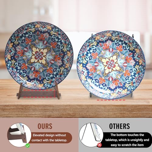 13 Inch Wooden Plate Display Stand, Decorative Picture Frame Stand, 2 Pack - Image 2
