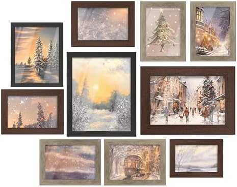 SONGMICS Collage Picture Frames, Set of 10, Glass, Paper by Unknown