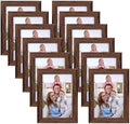 Giftgarden 4x6 Picture Frame Brown Set of 12, Multi Rustic Walnut Wood-Color 4 by 6 Photo Frames Bulk for Wall or Tabletop Display by Giftgarden