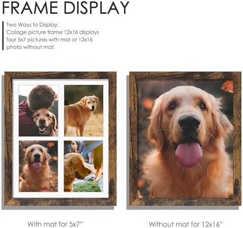 DUENPY 12x16 Collage Frame For 4 5x7 Photos Brown - Image 4