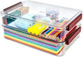 CATOOMUU 2-Pack 9x13 Clear Plastic Project Case Stackable Storage Box by CATOOMUU