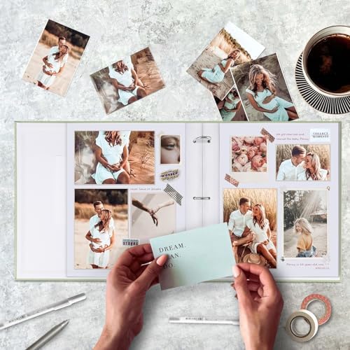 1DOT2 8.5x11 Inch 3 Ring DIY Scrapbook Photo Album, Sage Green - Image 7