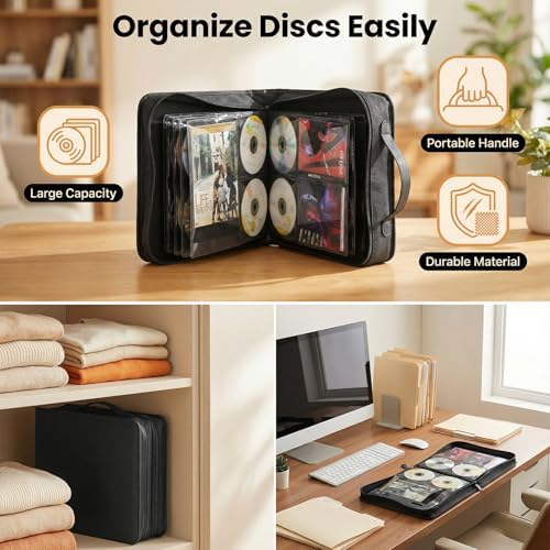 DVD Storage Binder 200 Discs, CD Case with Booklet Pockets, Large - Image 2