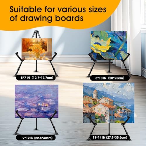 AROIC 3 Pack 14'' Tabletop Easels, Black Steel Table Top Easels for Display - Image 4