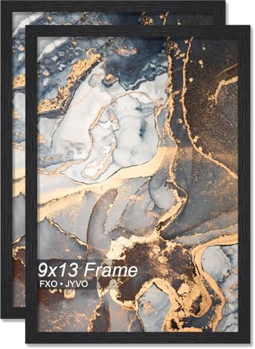Fxojyvo 9x13 Picture Frame Set of 2 Black Engineered Wood Wall Hanging by Fxojyvo