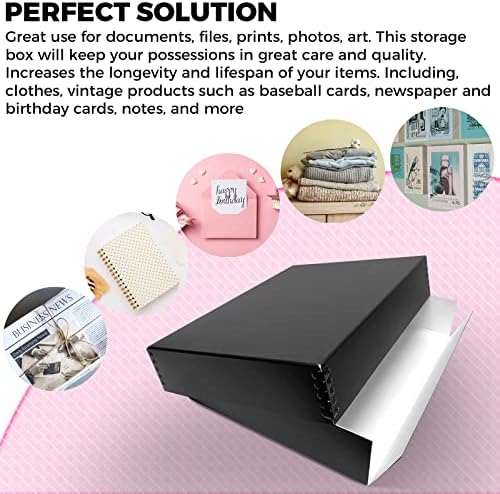 Golden State Art, Drop Front Archival Storage Box, 9.75"x12.75"x3"-Black - Image 6