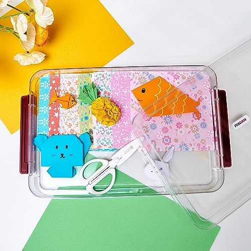 CATOOMUU 3-Pack 9x13 Shallow Flat Clear Plastic Project Case Storage Box - Image 7