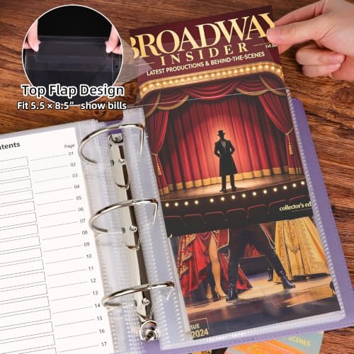 HAUTOCO Show-Bill Binder with 36 Sleeves for 8.5" x 5.5" Broadway Programs - Image 4
