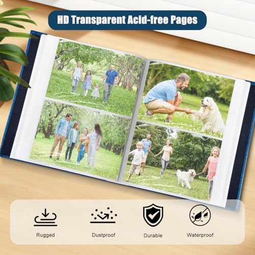 200-Pocket Photo Album 4x6 - Slip-In Picture Album with Linen Cover & Display Window, Vertical Photo Book for Wedding, Family, Baby, Anniversary & Vacation Memories (Holds 200 Photos) - Image 4