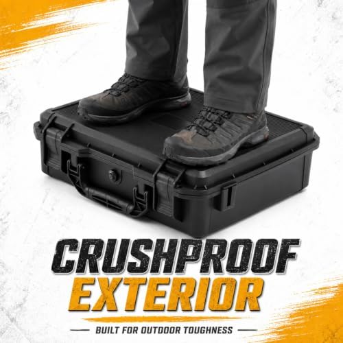 Relaxweex Waterproof Hard Case with Custom Foam, 16.54 x 14.17 x 6.06 Inch - Image 4