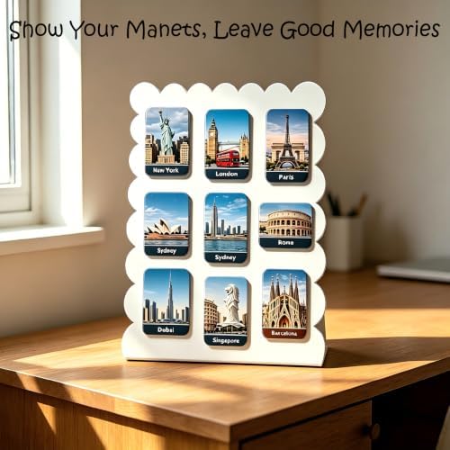 2 Pack Metal White Scalloped Magnet Display Board, 13" × 10" Anti-Slip Magnetic Bulletin Board Tabletop Memo Craft Photo Stand Small Business Supplies for Home Office Vendor Booth Events Classroom - Image 3