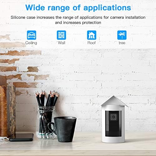 HOLACA Water-Proof Silicone Cover Protective Case for Ring Stick Up Cam Battery HD Security Camera(3rd Generation) - Anti-Scratch Protective Cover for Full Protection (White) - Image 6
