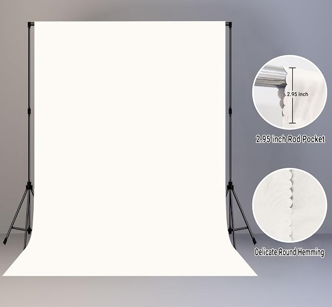 Ivory Photography Backdrop for Photoshoot, Fabric 6x9ft | Polyester Studio Photo Backgrounds, Non Reflective, Easy to Hang, for Portrait Shoot, Product, Party Decor, Video Creation - Image 6