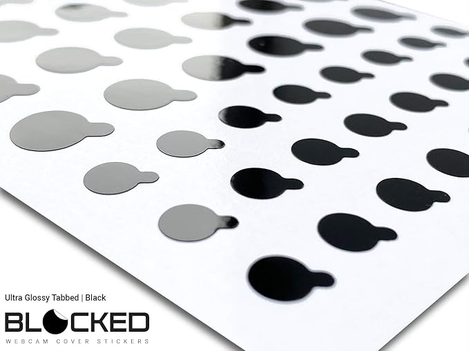 BLOCKED Original Vinyl Webcam Cover Stickers | 456 Restickable & Stackable Privacy Covers | for All Camera-endable Devices | Multi Finishes, Colors, & Sizes | 6-Pack Variety - Image 4