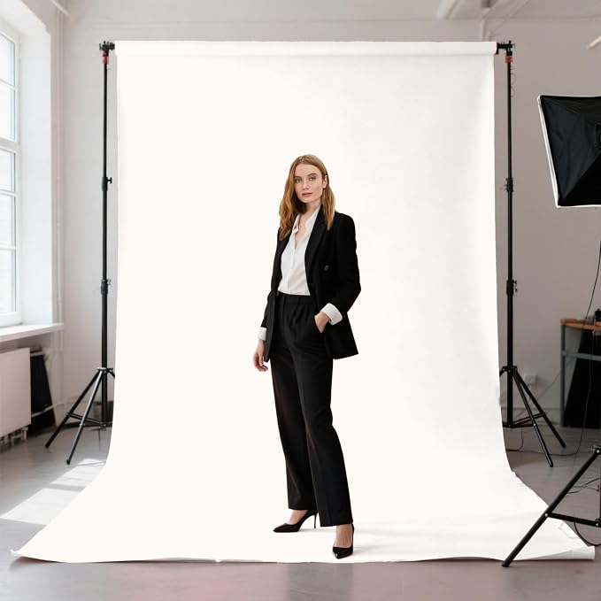 Ivory Photography Backdrop for Photoshoot, Fabric 5x7ft | Polyester Studio Photo Backgrounds, Non Reflective, Easy to Hang, for Portrait Shoot, Product, Party Decor, Video Creation - Image 2