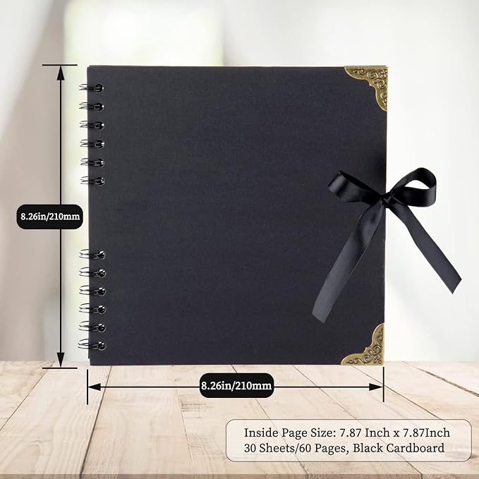 LOYALBOOK 8 x 8 inch DIY Scrapbook Album 60Pages For Wedding Family Photo | Nice Thick Sturdy&Well-Made Good Value Craft Parties Birthday Dinners Graduation Ceremonies Diplomas Storage - Image 2