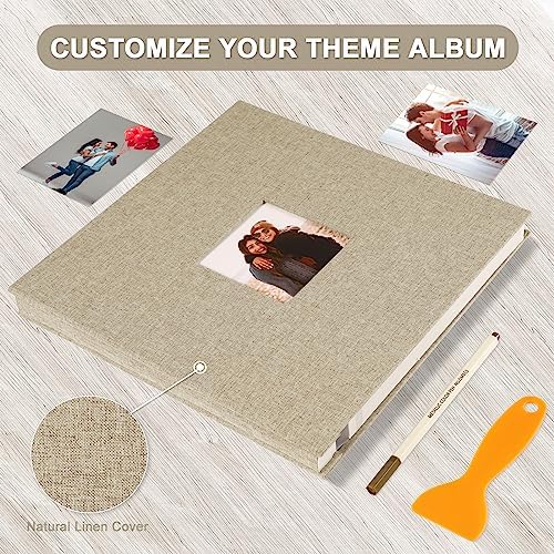 Photo Album Self Adhesive Pages Scrapbook 11x10.6 Khaki 60 Pages - Image 4