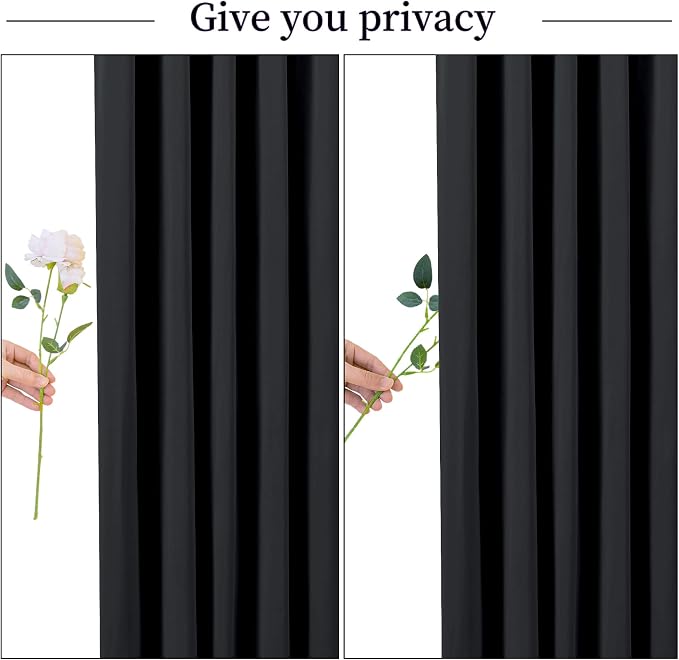 10 Panels Black Backdrop Curtain for Parties Wrinkle Free Black Photo Curtains Backdrop Drapes Fabric Decoration for Birthday Party Wedding 50ft(W) x 10ft(H) - Image 7