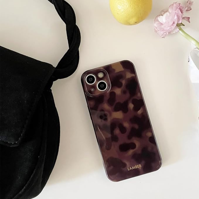 Cute Phone Case for iPhone 13 Pro Max Case Cheetah Leopard Print | Amber Tortoiseshell Pattern,Full Camera Protective,Slim Shockproof TPU,Aesthetic Girly Glossy Cover for Women Men-Brown - Image 3