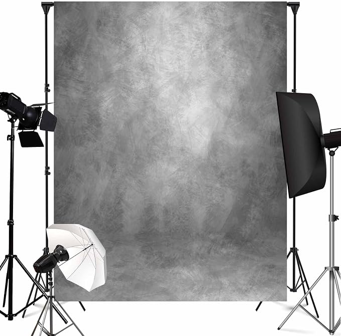5x7ft Abstract Grey Backdrop for Photography Vintage Gray Photo Backdrop Portrait Photo Studio Prop Background for Photoshoot Photo Parties Video Studio Backdrops Prop - Image 2