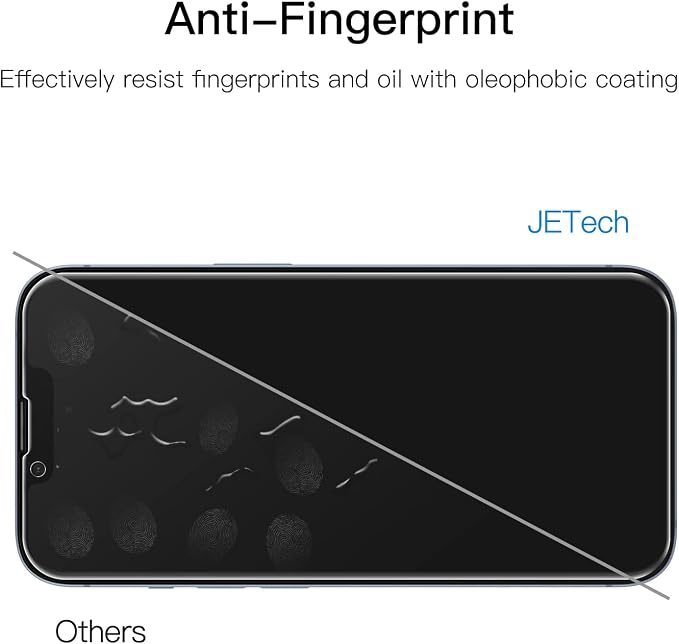 JETech Privacy Screen Protector for iPhone 14 Plus, 2+2 Pack | with Camera Lens Protector, Anti-Glare 9H Tempered Glass, Anti-Spy, Full Coverage, Scratch Resistant, Case-Friendly - Image 7