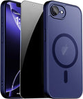 Magnetic for iPhone 17e Case & iPhone 16e Case, Blue | Full Camera Protection, Privacy Screen Protector, Compatible with MagSafe, Translucent Matte Shockproof Cover for 17 e 16 e by ZOZDOKG