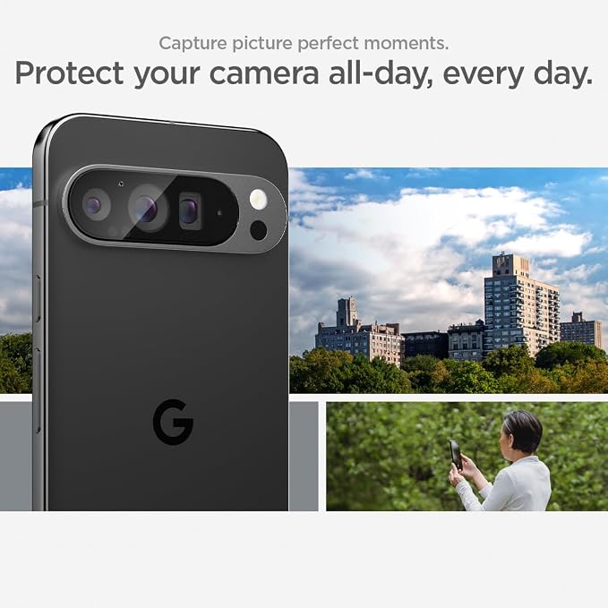 Spigen Glas.tR EZ FIT Optik Camera Lens Protector for Pixel 9 Pro XL | GlasTR EZ Fit Optik, 9H+ Tempered glass, Scratch resistant, Original photo quality, Auto-align tray, Case-friendly, 2Pack - Image 3