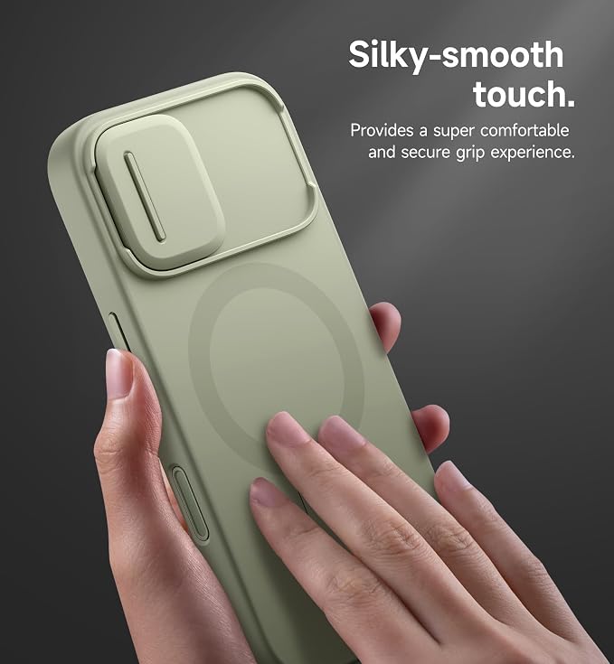 SURITCH for iPhone 17 Case with Camera Control Cover, Camera Slide Cover and Adjustable Kickstand, Compatible with MagSafe, Shockproof Bumper Protective Cases 6.3 Inch, Green - Image 8