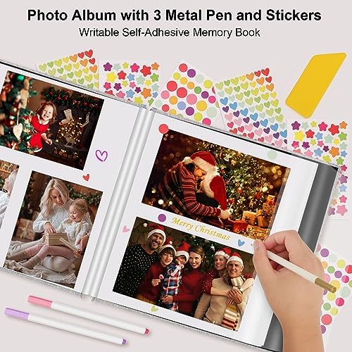 Zesthouse Photo Album Self Adhesive Pages, 60 Pages Magnetic Scrapbook Albums with Sticky Page, Photos Album Holds 8x10 & 5X7 & 4x6 & 6x8 & 3x5, Large Picture Book Ideal Gift for Family Wedding Baby - Image 4