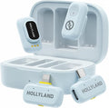 Hollyland Lark A1 Wireless Mini Microphone for iPhone & Android, 48kHz/24-bit, 3-Level Intelligent Noise Cancel, Microphone for YouTube, Podcast, Vlogging (Blue, 2TX + 2RX + Charging Case) by Hollyland