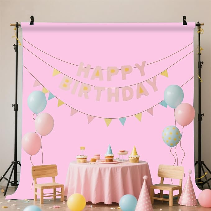 Pink Photo Backdrop for Photoshoot Background Photography 8x10ft | Polyester, Portrait Product Beauty Fashion Shoot, Party Celebrations - Image 2