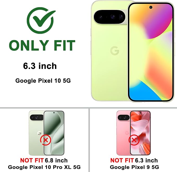 Gritup for Pixel 10 Case: Pixel 10 Pro Case with 2*Screen Protector, Magnetic Stand & Slide Camera Cover, Shock Proof Military-Grade para Google Pixel 10/10 Pro Cover, Green+Pink - Image 2