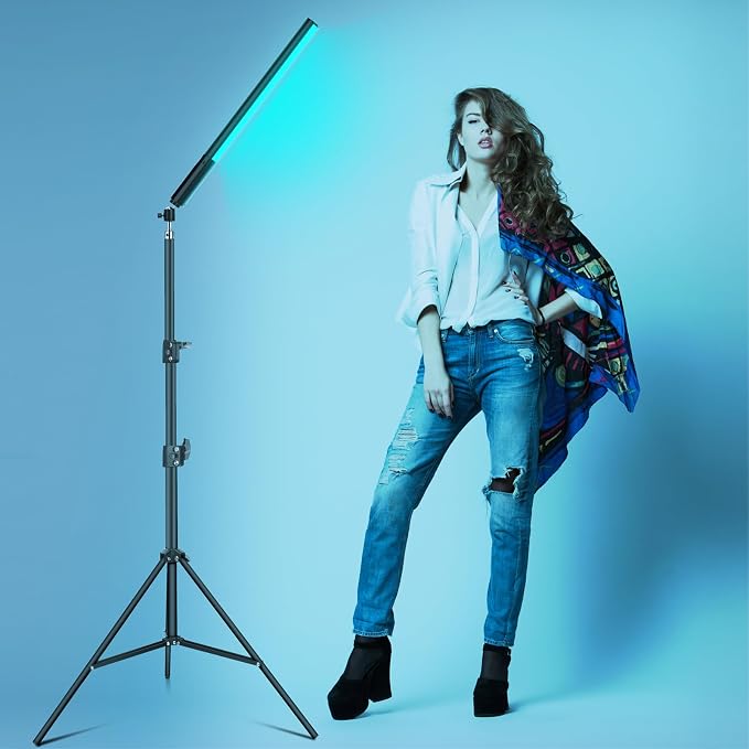 2 Pack RGB Photography Light Kit with 6.5ft Tripod & Remote, Dimmable LED Light Wand Sticks 2500k-6500k 36 Colors, Studio Lights for Photography Video Fill Light Portrait Product Live Streaming - Image 7