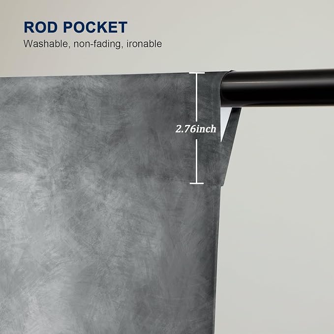 8x12ft Light Grey Abstract Textured Photography Backdrop for Professional Studio Backgrounds Gray Photo Backdrop Prop Portrait Photo Backdrops for Photoshoot Backdrop Curtains Rod Pocket on Top - Image 5
