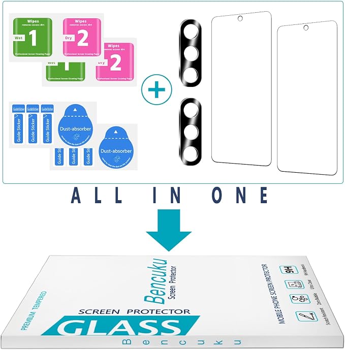 2+2 Pack Screen Protector for Samsung Galaxy A37 5G Tempered Glass | with Camera Lens Protector, Anti Scratch, Bubble Free - Image 7