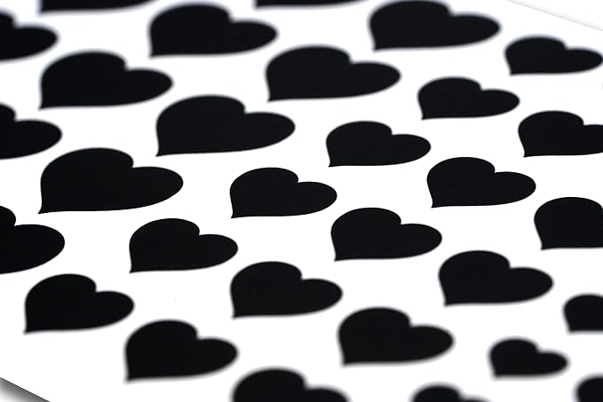 BLOCKED Original Vinyl Webcam Cover Stickers | Restickable & Stackable Privacy Covers | for All Camera-endable Devices | 3-Sizes | 57 Black Hearts (Muted Matte) - Image 2