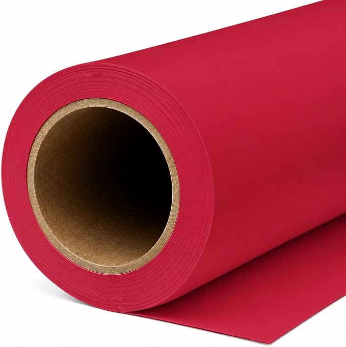 Yizhily Seamless Scarlet Backdrop Paper Roll, 53" x 16.4', Heavyweight MatteScarlet Photo Background for Small Studio Headshots, Tabletop Product & Food Photography | Product photography; creative sets; event portraits; tabletop shoots; small studio ph... by YizhilySeamlessBackgroundPaper