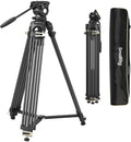 SmallRig AD-01S Video Tripod, 74" Heavy Duty Tripod with Pan and Tilt Fluid Head, Dual-Mode Quick Release Plate, Load up to 13.2lb / 6kg for DSLR, Camcorder, Cameras by SmallRig