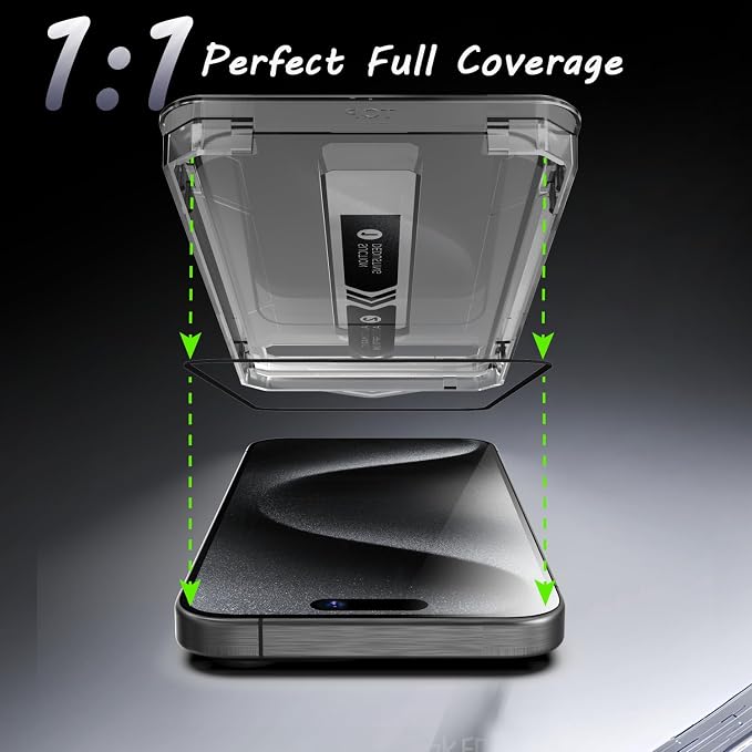 2 Pcs Privacy Screen Protector for iPhone 15 Plus/16 Plus 6.7" | Tempered Glass, Auto Dust-Elimination Installation, 9H Hardness, Bubble Free, Easy Installation, Anti-Spy, Case Friendly - Image 3