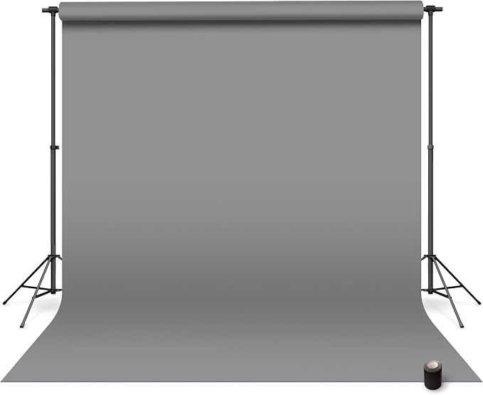 Denny Mfg Seamless Paper Backdrop for Photoshoot, Medium Grey, 86in x 36ft | Backdrop Roll, Matte Finish for Portraits, Product Photos and Video Shoots, Includes Free Roll Gaffer Tape (2 in x 13 ft) by Unknown
