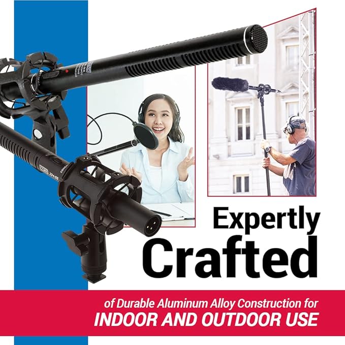 VidPro XM-55 13-Piece Professional Video & Broadcast Unidirectional Condenser Shotgun Microphone Kit - Complete Set Includes 2 Mounts Adapters Cables and More Perfect for Indoor and Outdoor Recording - Image 5