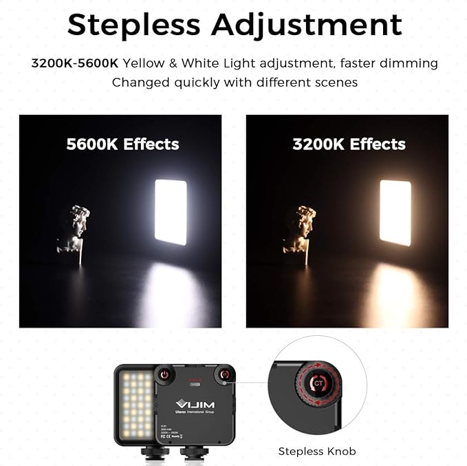 ULANZI VL-81 3000mAh Bi-Color LED Video Light w Softbox - 3200K-5600K+CRI95 Rechargeable Camera Light, 3 Cold Shoe Mount for DSLR/GoPro/Sony/Canon/iPhone, Vlog Filming TikTok Live & Photography - Image 3