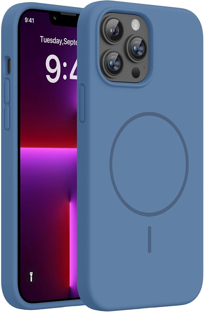 Miracase Magnetic for iPhone 15 Pro Case, Silicone, Soft Microfiber Lining by Miracase