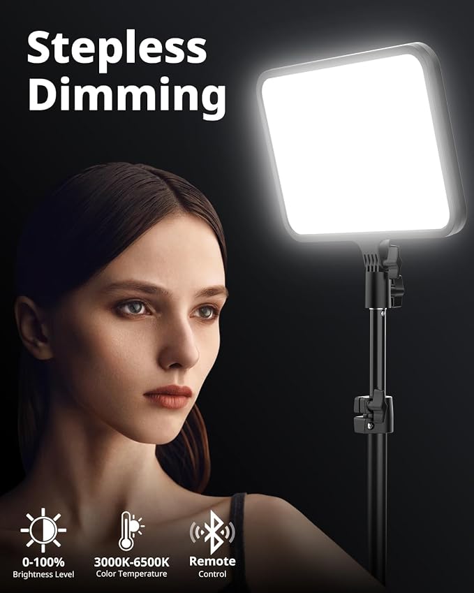 UBeesize LED Video Light Kit, Photography Lighting, 13" Studio Lights with 65" Tripod Stand and Phone Holders, Podcast Lighting for Video Recording, Make up, Live Streaming, Tiktok, YouTube - Image 3