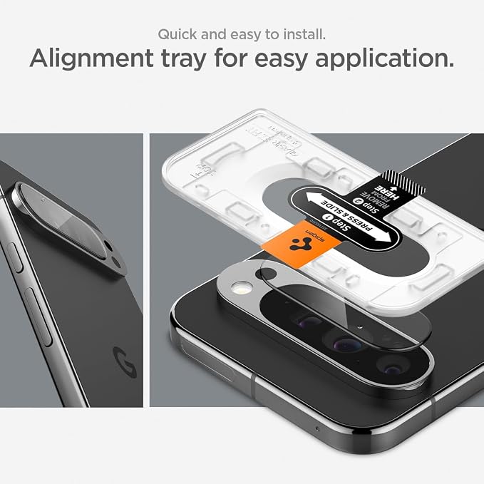 Spigen Glas.tR EZ FIT Optik Camera Lens Protector for Pixel 9 Pro XL | GlasTR EZ Fit Optik, 9H+ Tempered glass, Scratch resistant, Original photo quality, Auto-align tray, Case-friendly, 2Pack - Image 5